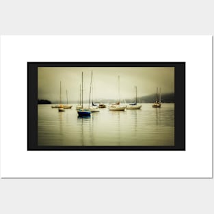 Boats in the mist Posters and Art